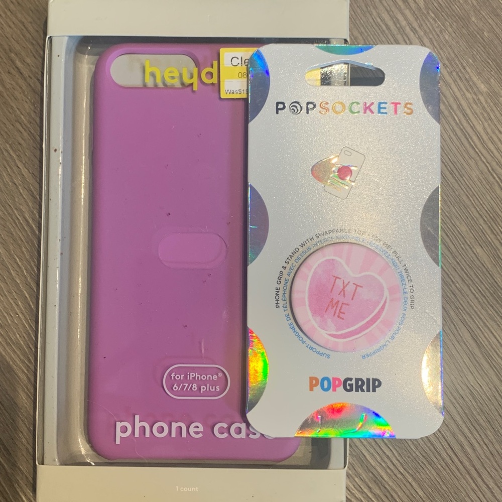iPhone 6/7/8 Plus Phone Case Bundle w PopSocket